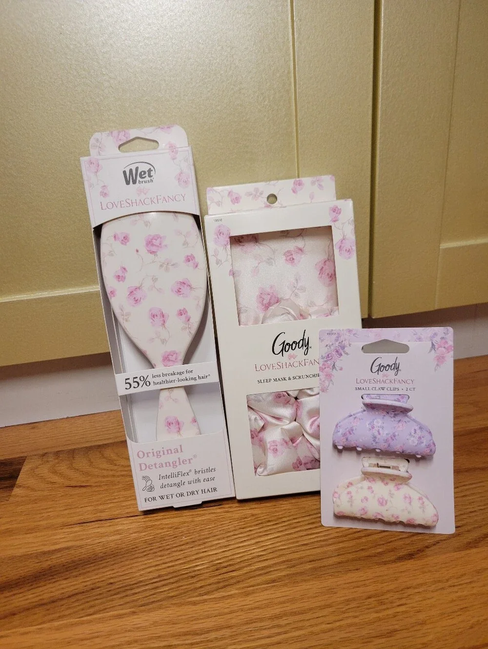 NWT Limited Ed LoveShackFancy Wet Brush x Goody Hair 3 Pc Set- Sterling Dusk HTF
